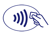 Symbol showing that contactless Visa NFC payments are accepted