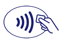 Symbol showing that contactless Visa NFC payments are accepted