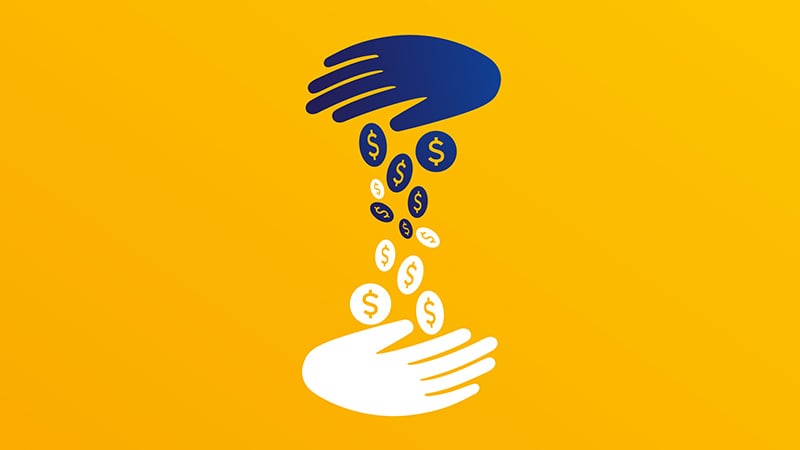 Graphic showing the two-way flow of cash flow management